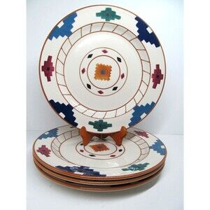 Hartstone "Cheyenne" Aztec Design 11" Dinner Plates  Bundle of 4